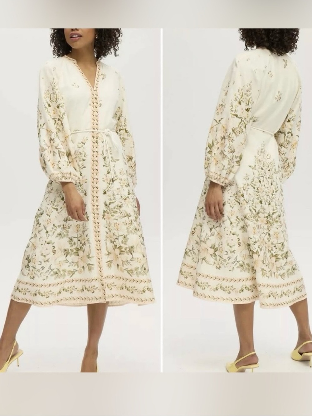❗️Calypso St. Barth Cream Floral Embroidered Midi Dress NWT $425!